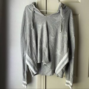 Gray sweatshirt with white Stars and Stripes